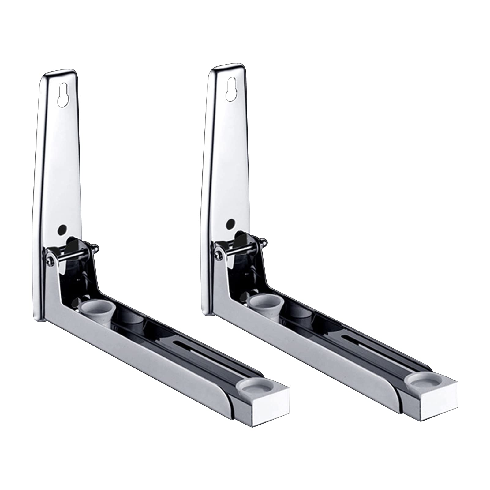 iayokocc Wall Mounted Microwave Bracket, Kitchen Foldable Stainless Steel Shelf Oven Rack Holder(Silver)