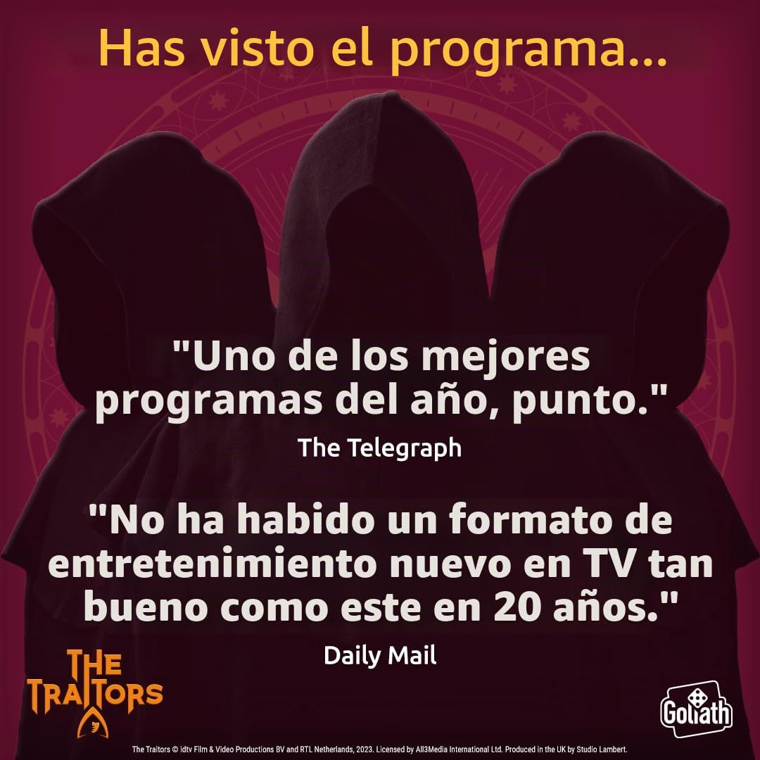 Goliath Games Presents: The Traitors - Juego de mesa oficial | Basado en el exitoso programa de la BBC | ¿Pueden los fieles atrapar al traidor? | Para 4-6 jugadores | A partir de 12 años