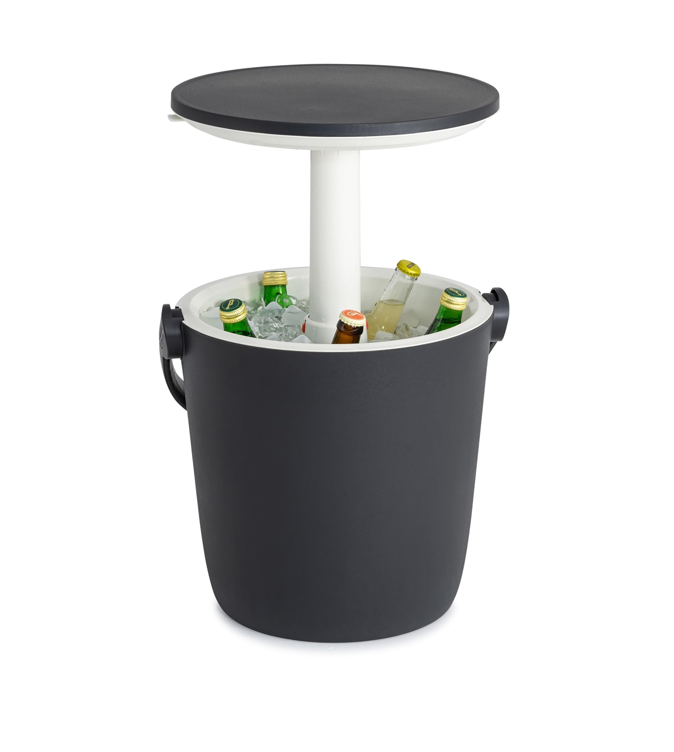 Keter Go Bar 16L Portable Cooler Table โ Grey | 2-in-1 Drinks Cooler & Side Table | Lightweight & Portable with Carry Handle | UV-Protected Weather-Resistant Resin | Ideal for Beach, Park & Festivals