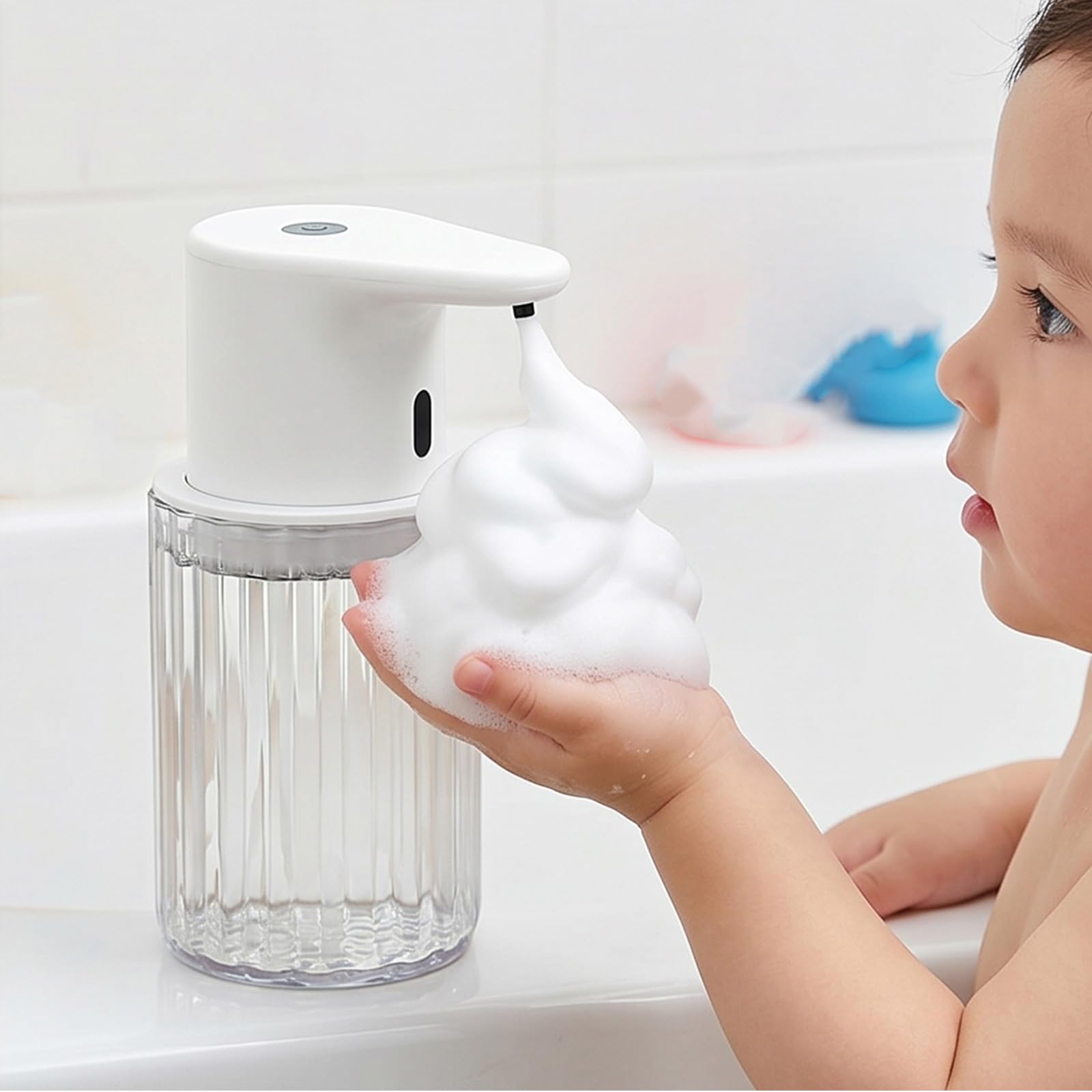 Dispenser Automatico Sapone da Bagno Dispenser Sapone da 300 ml Dispenser detersivo Regolabili a 3 Livelli Detersivo Regolabile per Bagno duraturo