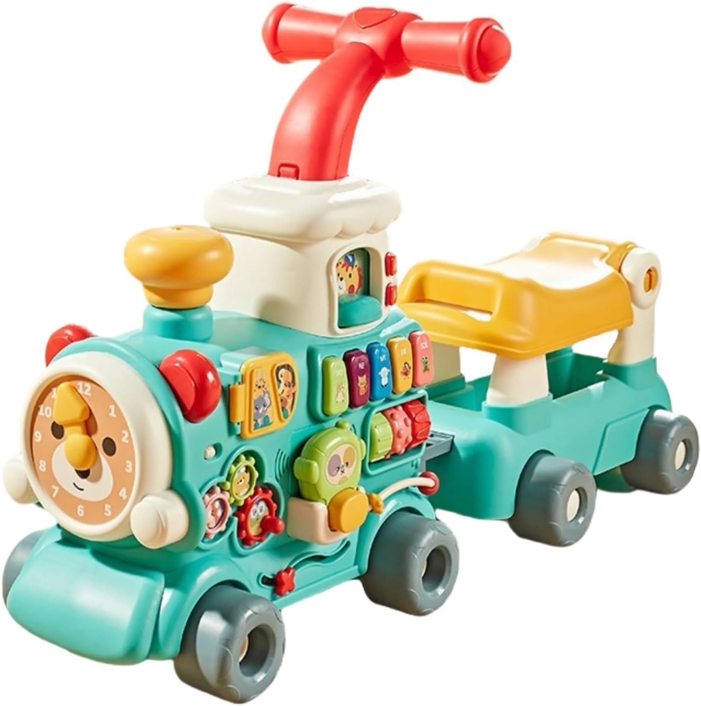 Tonain手押し車 赤ちゃんベビーウォーカー 手押し車 幼児ウォーカー ベビー 歩行補助 知育遊び付 ベビー歩行器 幼児ウォーカー 歩行学習 トレーニング サポート ども 幼児 おもちゃ 知育玩具 おしゃれ かわいい 出産祝い 誕生日プレゼント 1歳～4歳 (歩行器+シート,レッド) (グリーン)