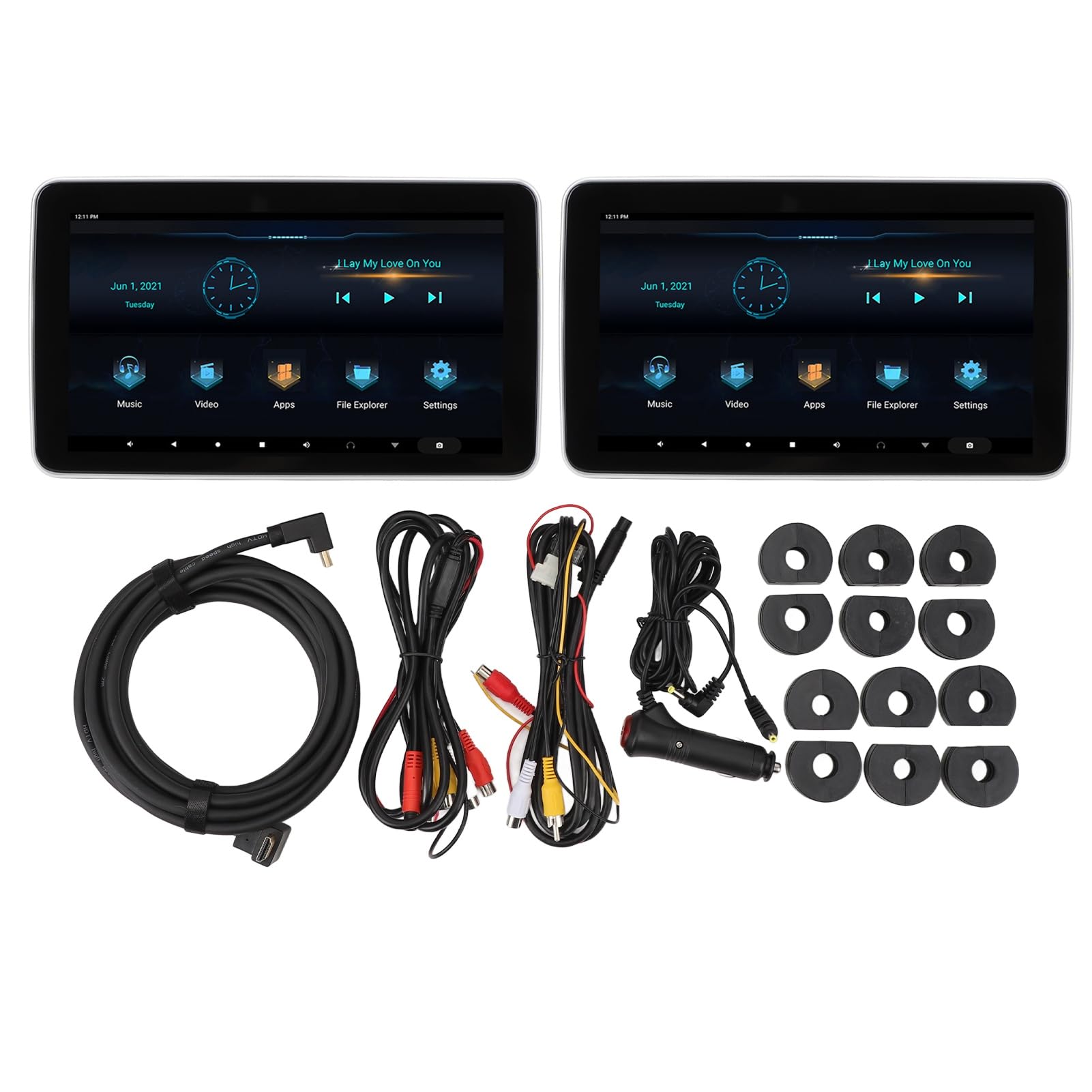 Reproductor de Vídeo para Reposacabezas, Monitor para Reposacabezas de Coche de 10,1 Pulgadas para 9.0, Pantalla Táctil IPS de Alta Definición, 32 GB de ROM, Reproductor de