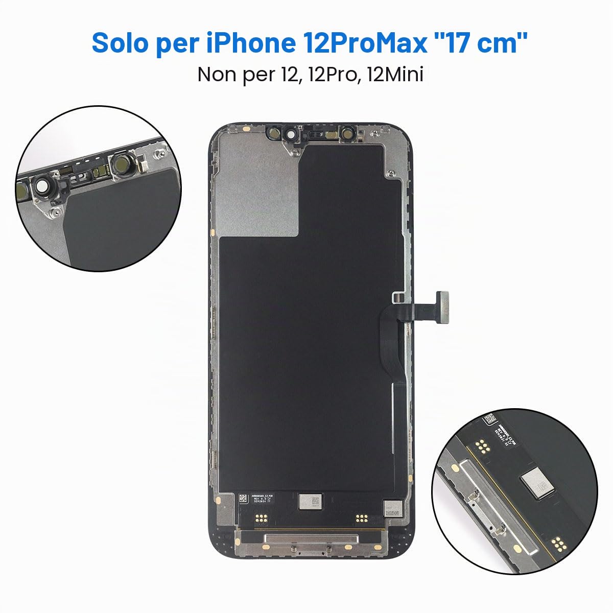 EFaith Schermo per iPhone 12 PRO Max 6.7" LCD Full HD Touch Screen Digitizer Assembly con Kit di Riparazione Completo + Protezione Schermo per A2342, A2410, A2412, A2411