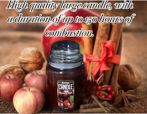 Apple Cinnamon Candle, Scented Candles Aromatherapy, Scented Home Candle, Mancitosh Apples Cinnamon, Long Scented Candles, Clasic 22Oz Large Jar Single Over 150 Hours Of Burn Time All Soy Wax. #TOP2
