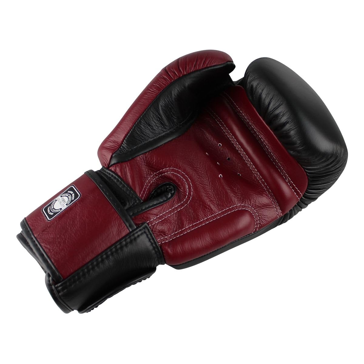Twins Special BGVL 3 Guantes de Boxeo - Cuero Genuino - Negro/Rojo Vino - 12 oz