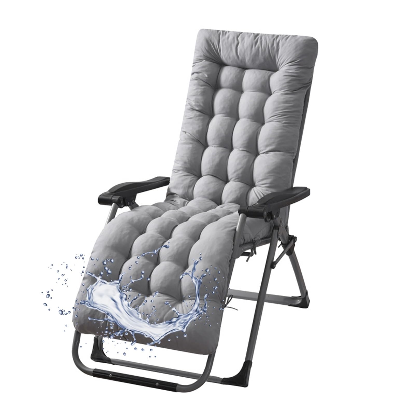 Coussin de chaise longue rembourré gris, matelas de confort premium pour canapé
