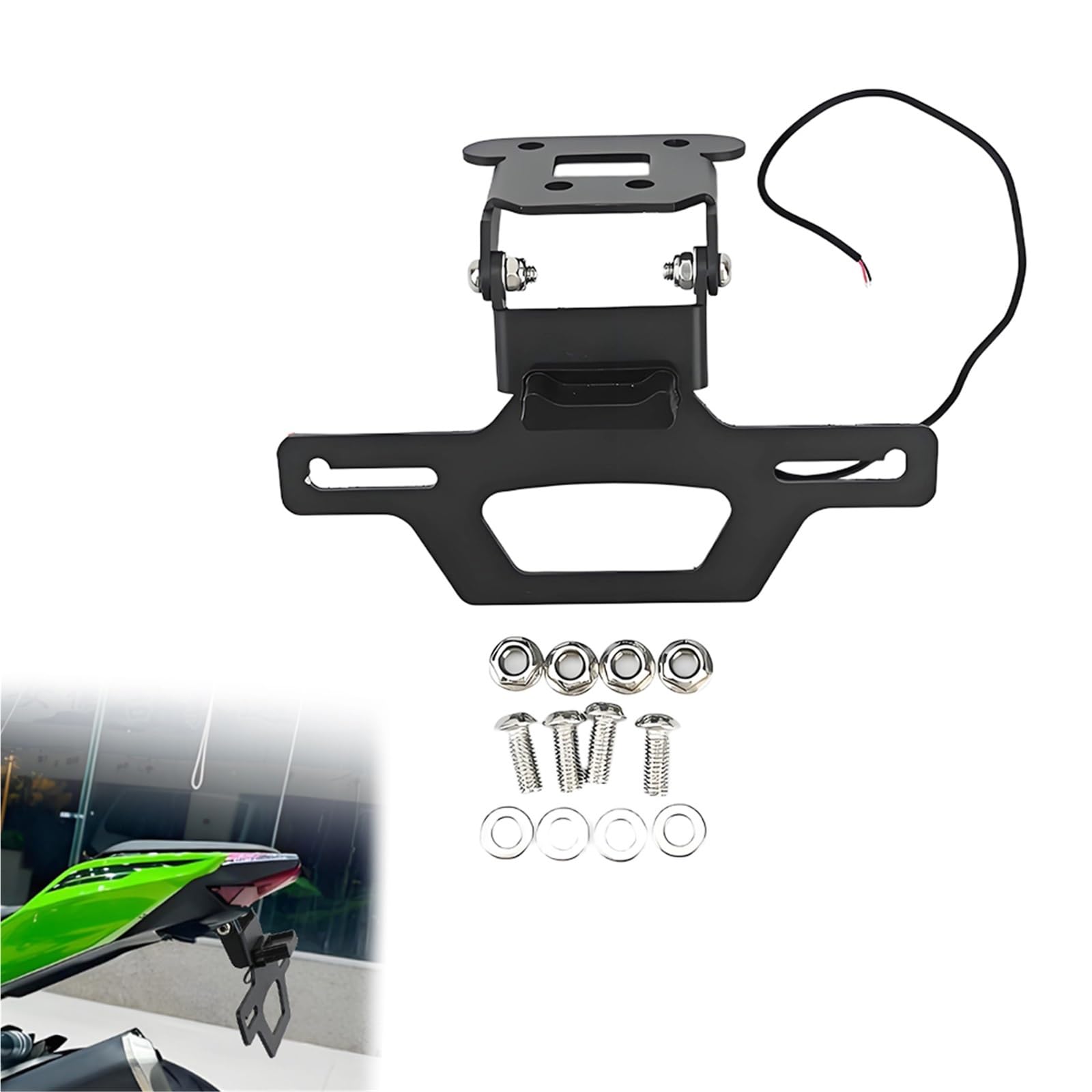 Portatarga A Scomparsa Per Moto, Eliminacoda E Portatarga Posteriore Con Luce LED Per Ninja 250 400 EX250 Z250 ER Z300