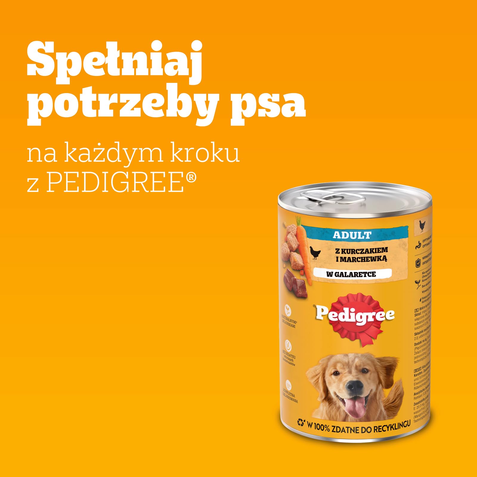 Pedigree Cibo umido per adulti per cani con pollo e carota in gelatina 6 x 1200 g (6 dosi)