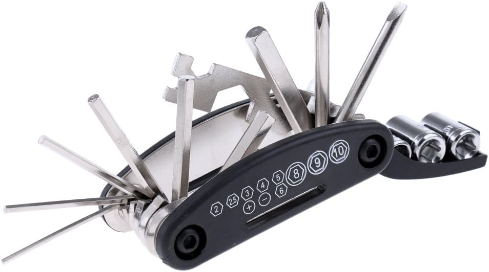 Stainless Steel Screwdriver, Magnetic Screwdriver,Versatile 15-in-1 Bike Multi Repair Tool Kit - Weight DIY Outdoor Cycling Equipment with Hex Keys and Screwdriver - Compact Bike Repair Tool Set for E