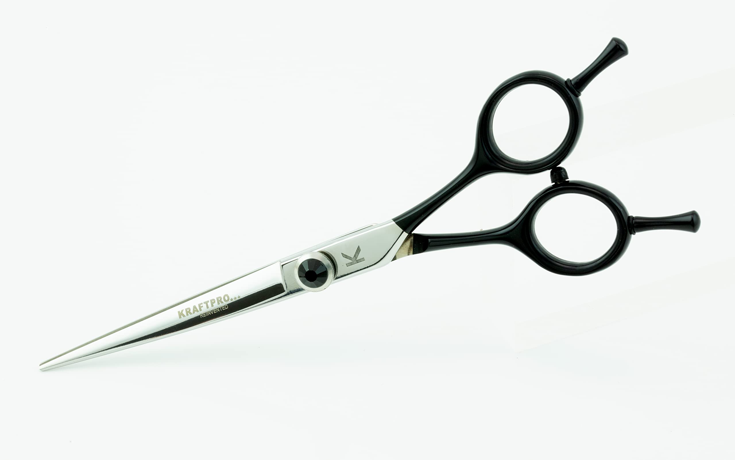 KRAFTPRO REINVENTED Edge 5.5 Black/Silver Stainless Steel Barber Scissor Unisex With Case/Screw Cleaning Cloth & Oil, 10 X 5 Cm-image-33