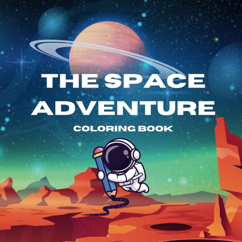 Cute Space Themed Coloring Book for Kids: Space Theme Coloring Book for Children Ages 3-12