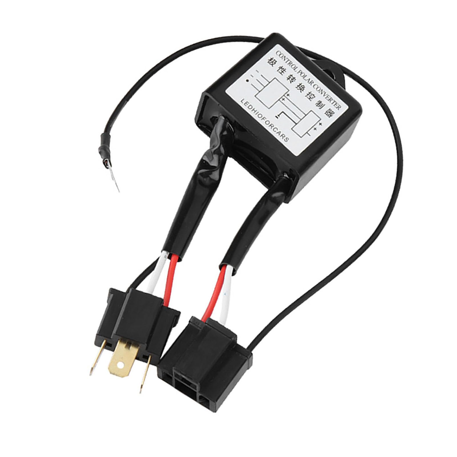2 Stück LED Polaritätskonverter H4 Minuspol zu Pluspol Adapter für modifizierte Scheinwerfer Umkehrpolarität Lösung bei schwachem Licht oder Abblendproblemen wasserdichter Decoder