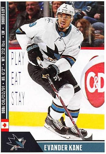 Miniatura 1 de 2018-19 Panini NHL Stickers Hockey #441 Evander Kane San Jose Sharks Official 2 1/2 Tall x 2 Inch Wide NHL Album Sticker