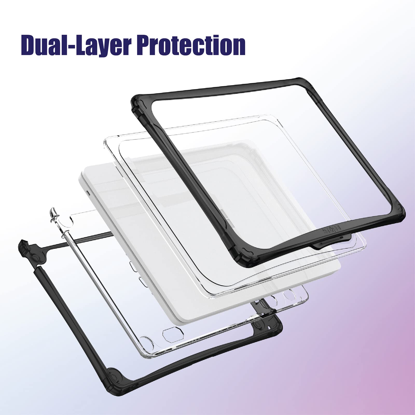 iBenzer Hexpact Case for Microsoft Surface Laptop SE 11 Inch, Heavy Duty Case for 11 in Surface Laptop SE, Protective Cover with Screen Lock for K-12 Students, Education, Classrooms, Black, MS-LSE-BK