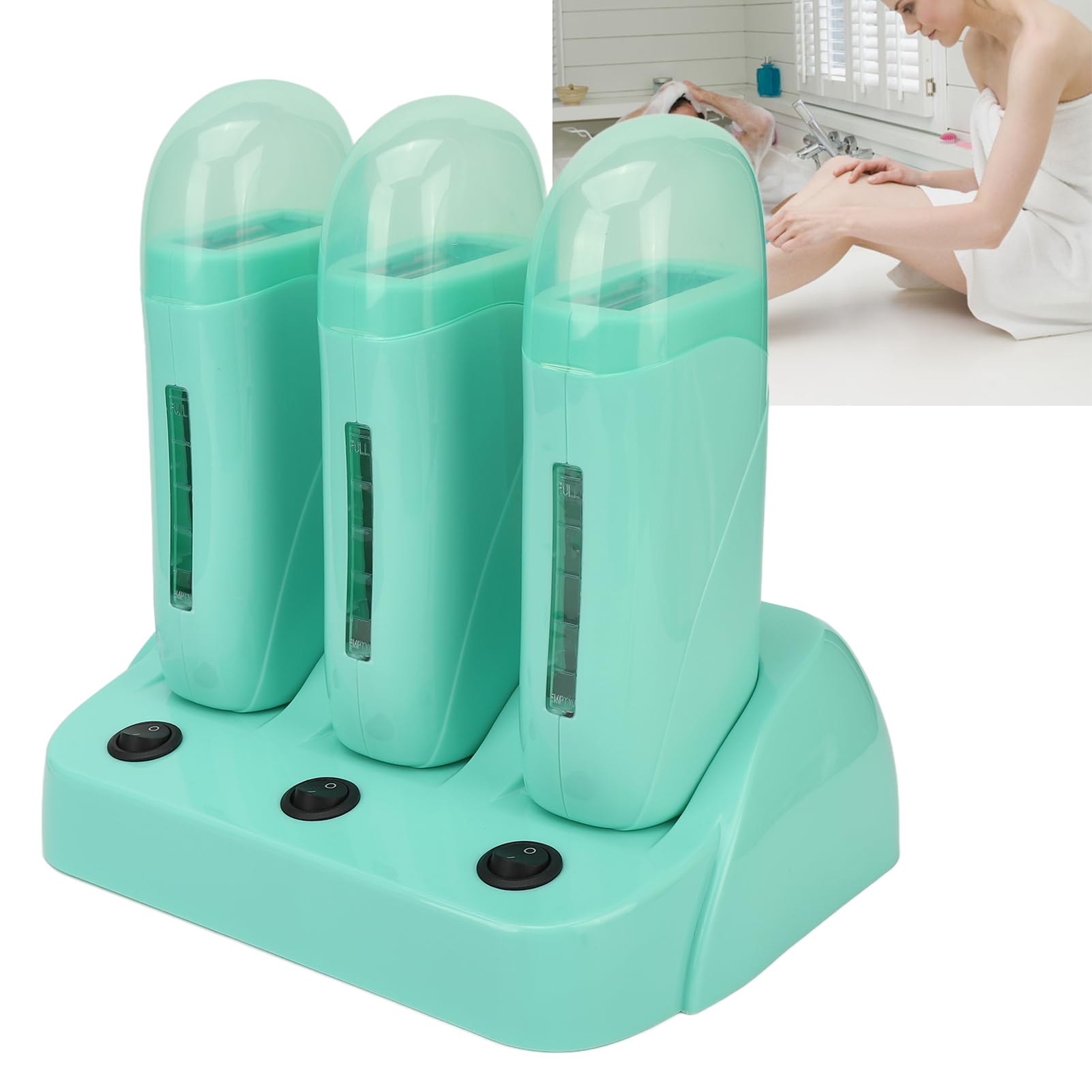Macchina Scaldacera a Rotolo da 3 Pezzi, Scaldacera Depilatoria 3 in 1, Macchina Elettrica per Il Riscaldamento della Cera per La Depilazione Elettrica Dispositivo per La Rimozione(220V EU)