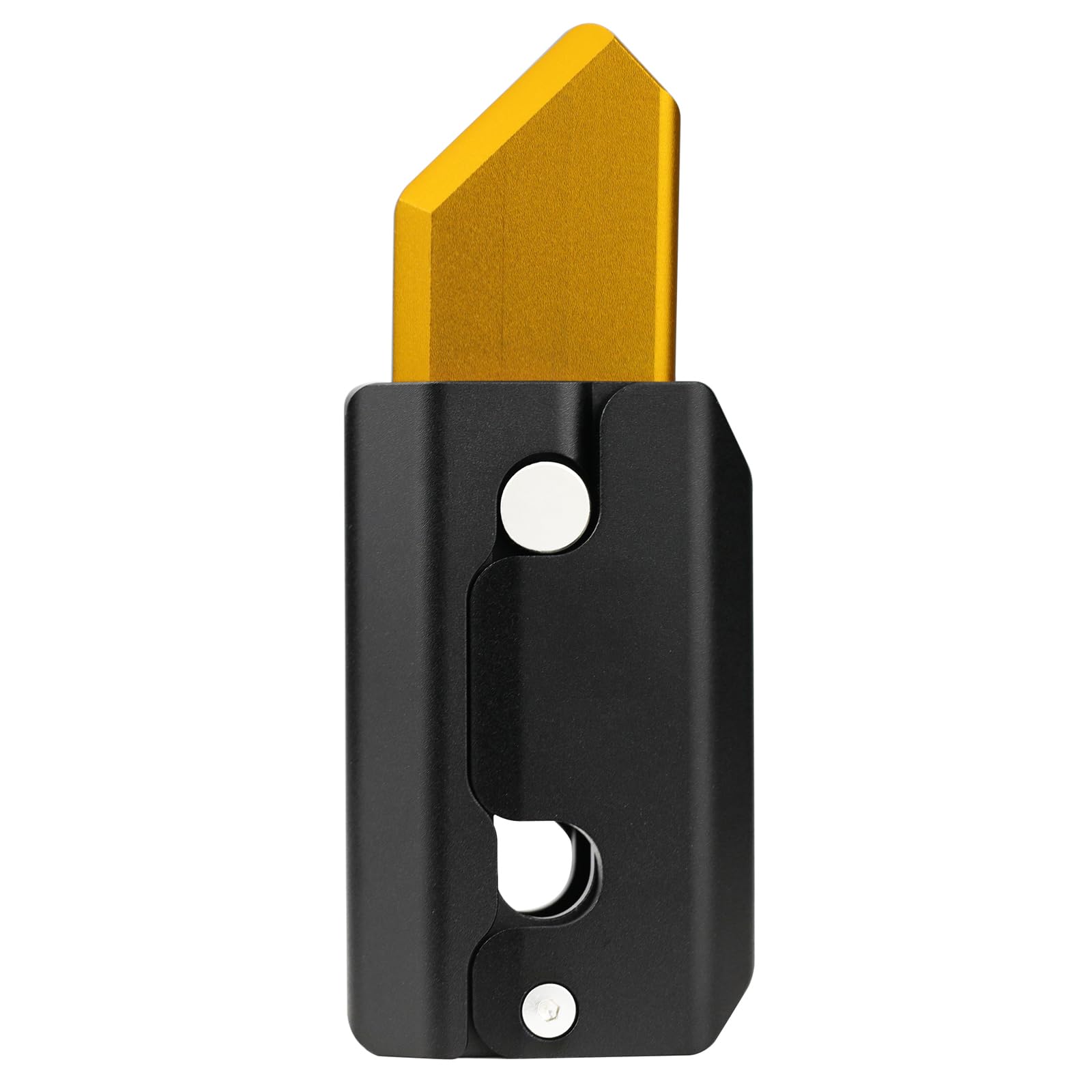 FREELOVE Fidget Knife Toys for Adults, Metal Heavy Sturdy Finger Slider, Gravity Slide Figette Block, Inertia Flipping Pocket EDC for Men Teens Anxiety Fun Cool, Black-Gold