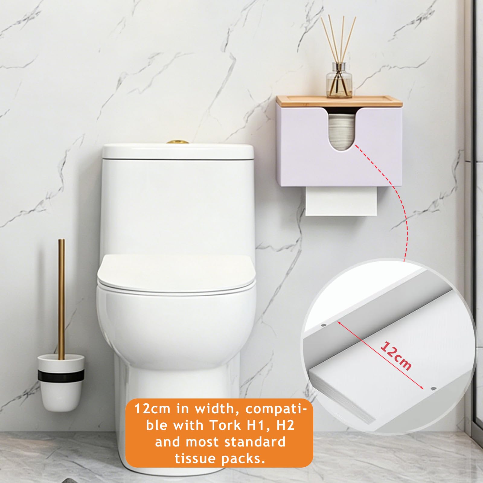 Distributeur Essuie Main Mural en Bambou,27.5x16x13cm,Distributeur de Papier Multifonction,Couvercle Magnétique, Compatible Pliées V/C/Z, Cuisine & Salle de Bain