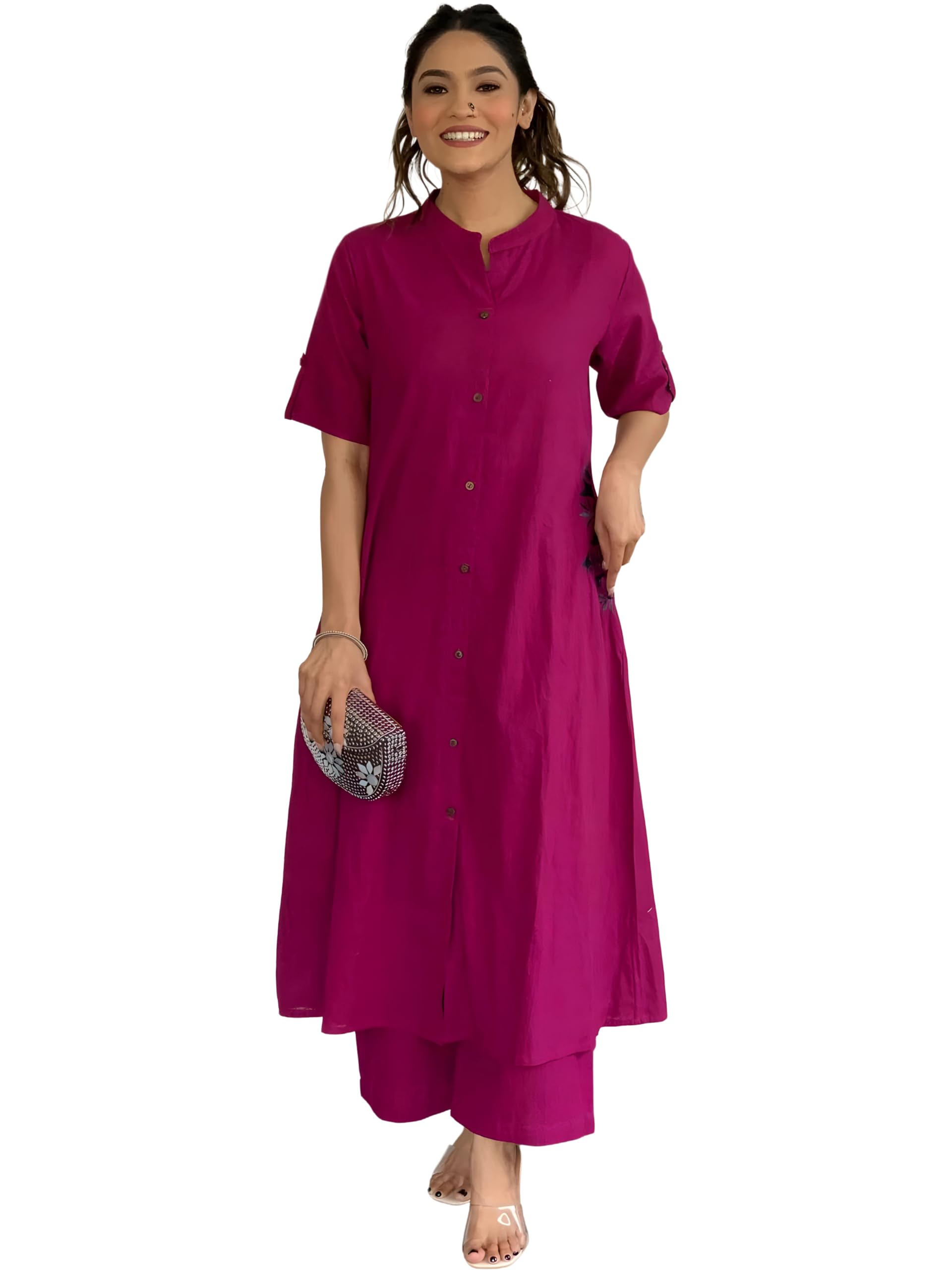 Multi-Color Cotton Slub Night-wear Set (K123-M1-slp1)-picture-23