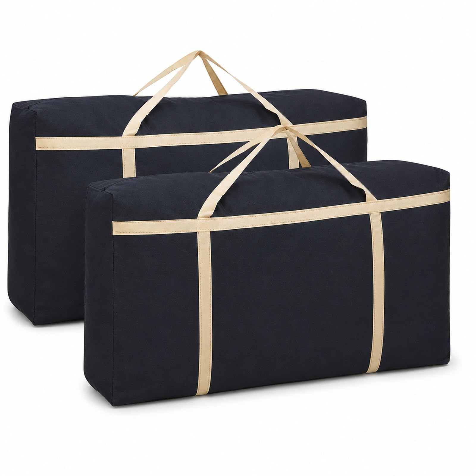 GOOGO 2 Pcs Extra Large Storage Bags, 230L Clothes Storage Bag 110 × 60 × 35 cm, Water-Resistant 210D Oxford Moving Bags with Zips and Reinforced Handles for Duvets, Bedding, Blankets and Moving
