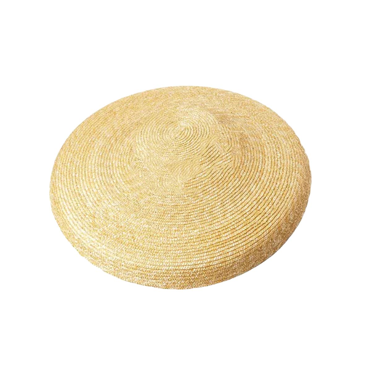 Sombrero para El Sol con Parte ior Plana De ala Ancha, Sombrero De Verano Grande para Mujer con ala Suave, Sombrero De Paja con Protección Solar, Sombrero De Playa para Viajes, 18 Cm