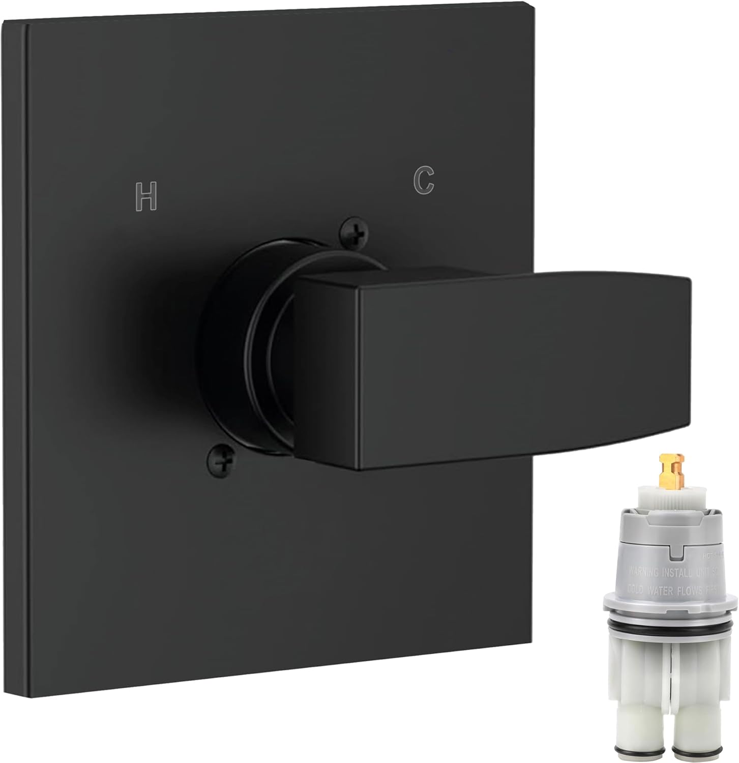 Replacement for Delta 13/14 Series Shower Handle Trim Kit with RP46074 Cartridge, Compatible with Delta R10000 Valve, Matte Black (Valve Not Included) square