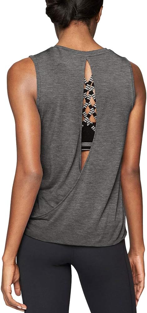 Mippo Workout Tops for Women Open Back Shirts Yoga Athletic Tops Running Muscle Tank Tops