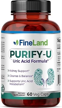 FineLand Purify-U 1,400mg Complex - with Celery Seed, Tart Cherry, Milk Thistle and Curcumin, 60 Vegan Capsules