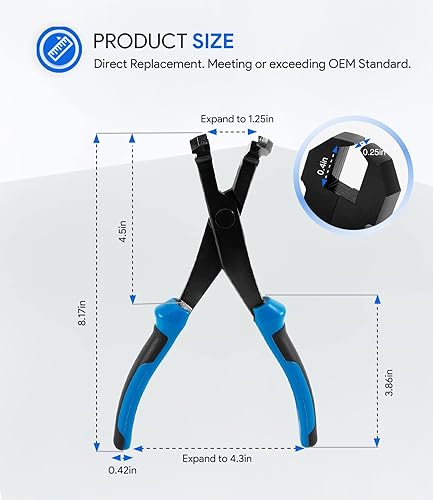 Miniatura 6 de 70301 70301 Alicates de anillo de presión en U en ángulo de alta resistencia de 8 pulgadas para camiones automotrices y de servicio medio,