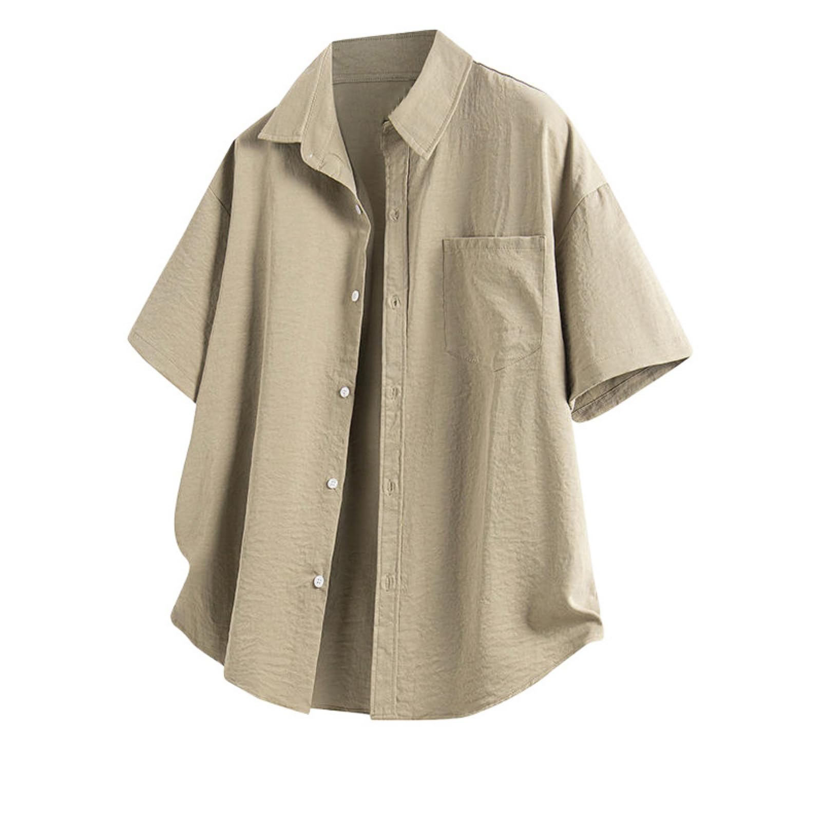 Camisa de verano para hombre, versátil, casual, fina, transpirable, de manga corta