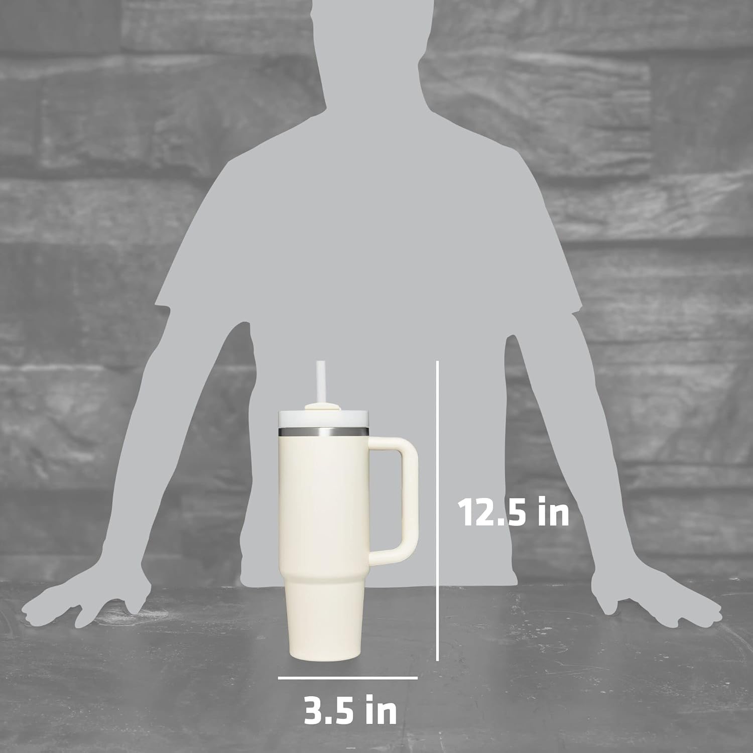 KINETIKITCH FlowState Stainless Steel Tumbler 30 oz with Lid & Straw, Vacuum Insulated, Leak-Proof Design for Water, Iced Tea, Coffee, Smoothies - Durable Cream Color with Non-Slip Base H2.0 1