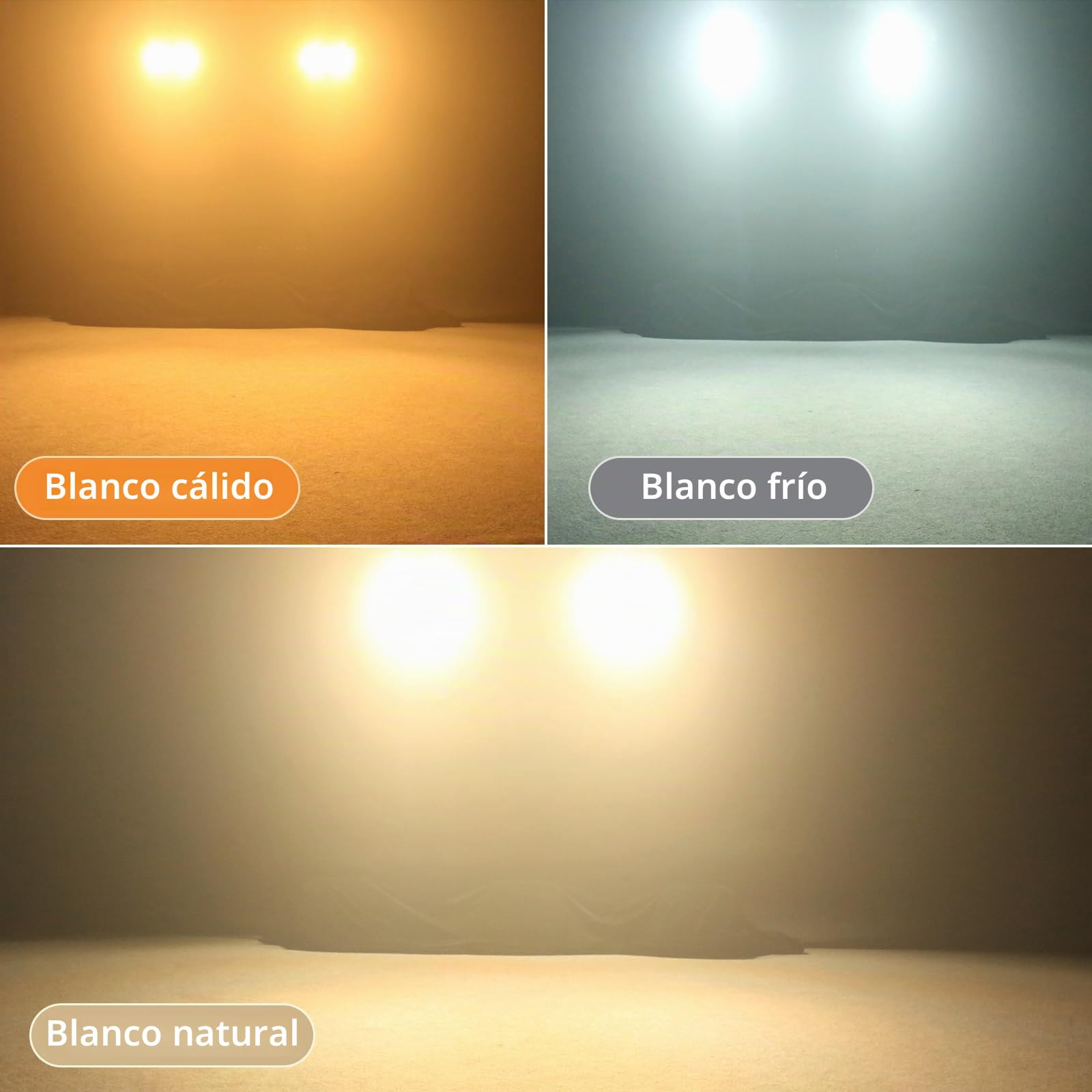 4x100W COB Par LED Foco Escenario lanco Frío/Cálido Luz de Escenario Estroboscópico 25+30 Efectos Luz de Foco para Fotografía Fiesta Cumpleaños Bar Discoteca