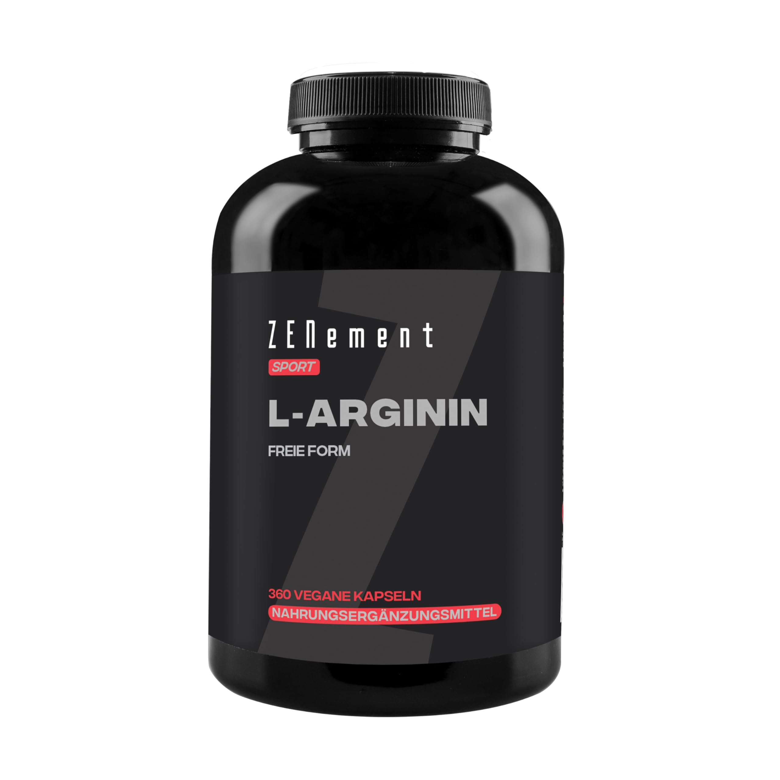 L-Arginin 2.800 mg pro Tagesdosis (4 Kapseln) – Reines Arginin in Freier Form, ohne HCL für eine Höhere Bioverfügbarkeit – 360 Kapseln für 3 Monate – Zenement
