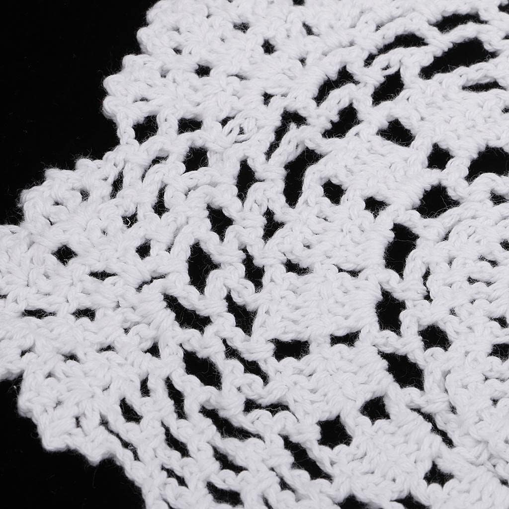 Hand Crochet Lace Doily Placemat Oval Coaster Mug Table Place Cup Mat - Vintage Floral Design, Washable and Reusable Cotton - Perfect for Wedding Dcor and Home Use - Suitable for
