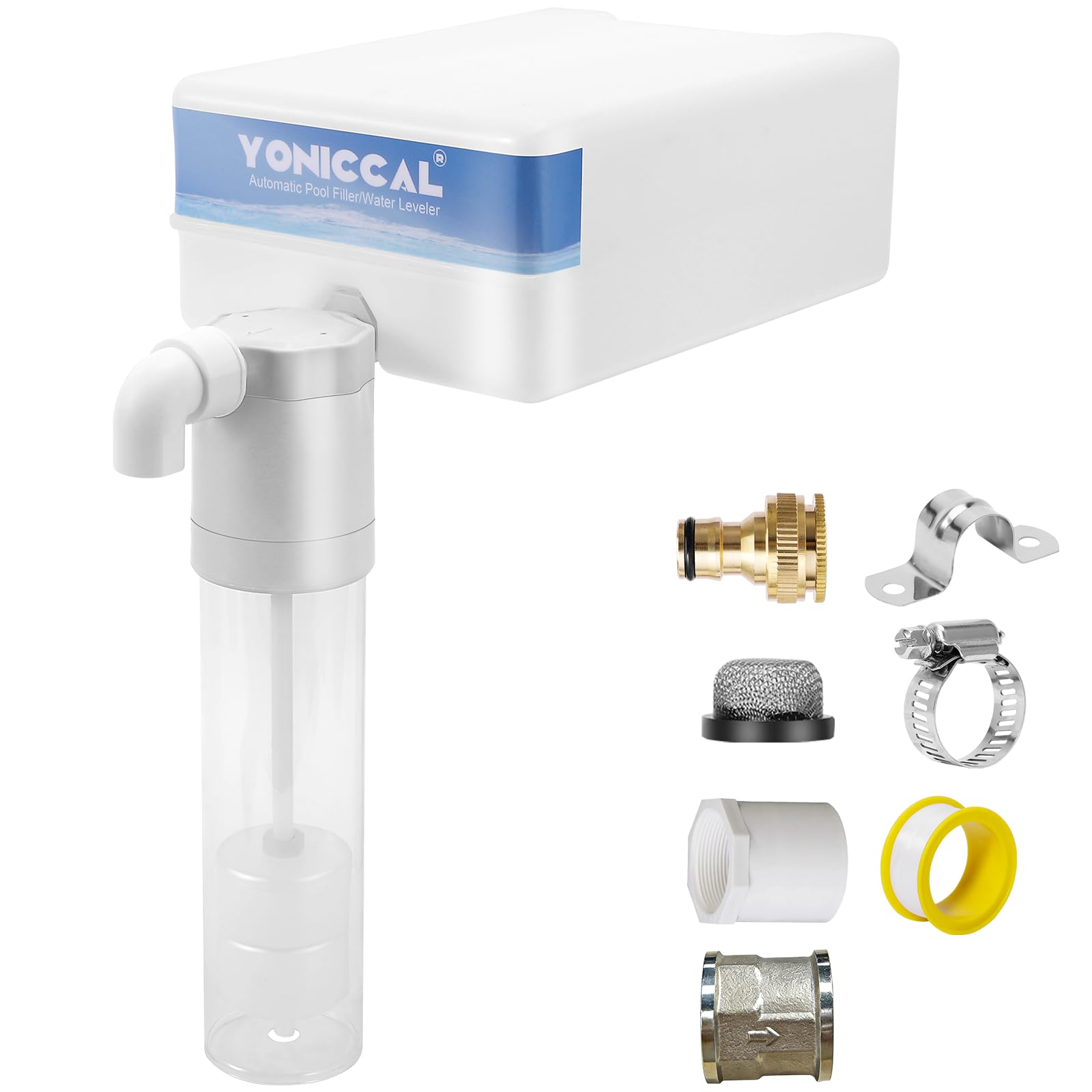 Photo 1 of Yoniccal Pool Filler Automatic Pool Fill Water Leveler auto Filler Water Level Control (3/4'' Grey with White Box)