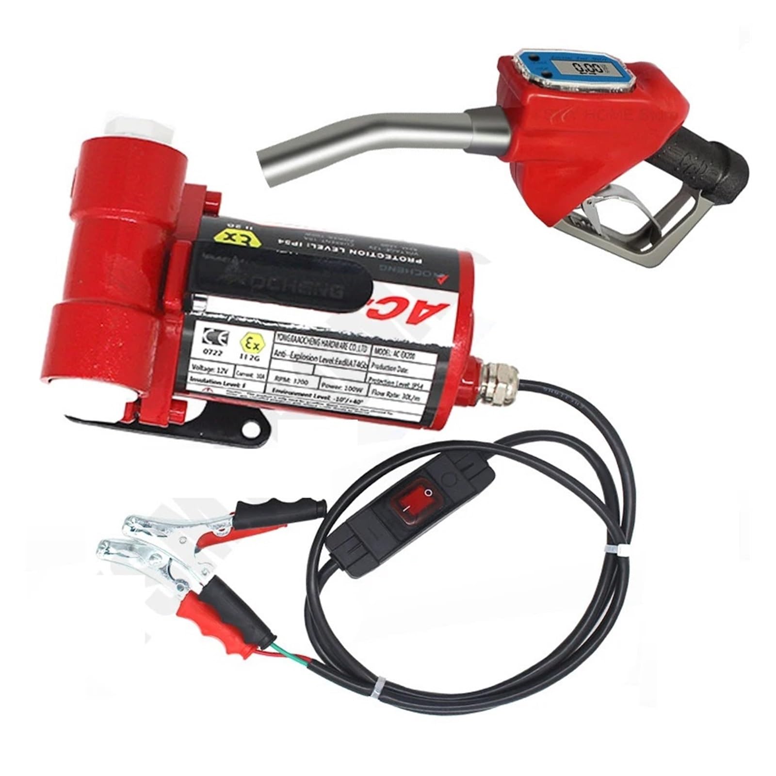 Pompa do przepompowywania paliwa, Elektryczna pompa do przetaczania paliwa 12 V, pompa do tankowania benzyny, mała samozasysająca pompa olejowa do benzyny, nafty, oleju napędowego 30 l/min(Set meal 4)
