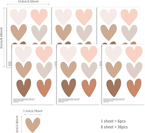 Miniatura 5 de QUCHENG Calcomanías de pared bohemias para dormitorio de niñas calcomanías de pared extraíbles para decoración de habitación de los niños murales de