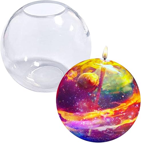 Molde de silicona de esfera para resina epoxi, fabricación de joyas, cera de vela, jabón casero, bomba de baño, una sola pieza de 2.4 pulgadas