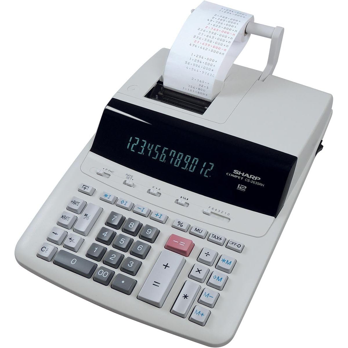 Sharp CS-2635RH Printing Calculator - Calculadora (Escritorio, Impresión, Negro, Plata, 2 kg, 250 x 345 x 87 mm)