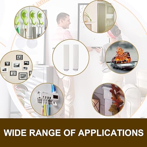 Miniatura 9 de Ainiv 15 pares (30 tiras) extra fuertes para colgar cuadros, cintas adhesivas de montaje con gancho y bucle, sin daños, sin clavos, ganchos para