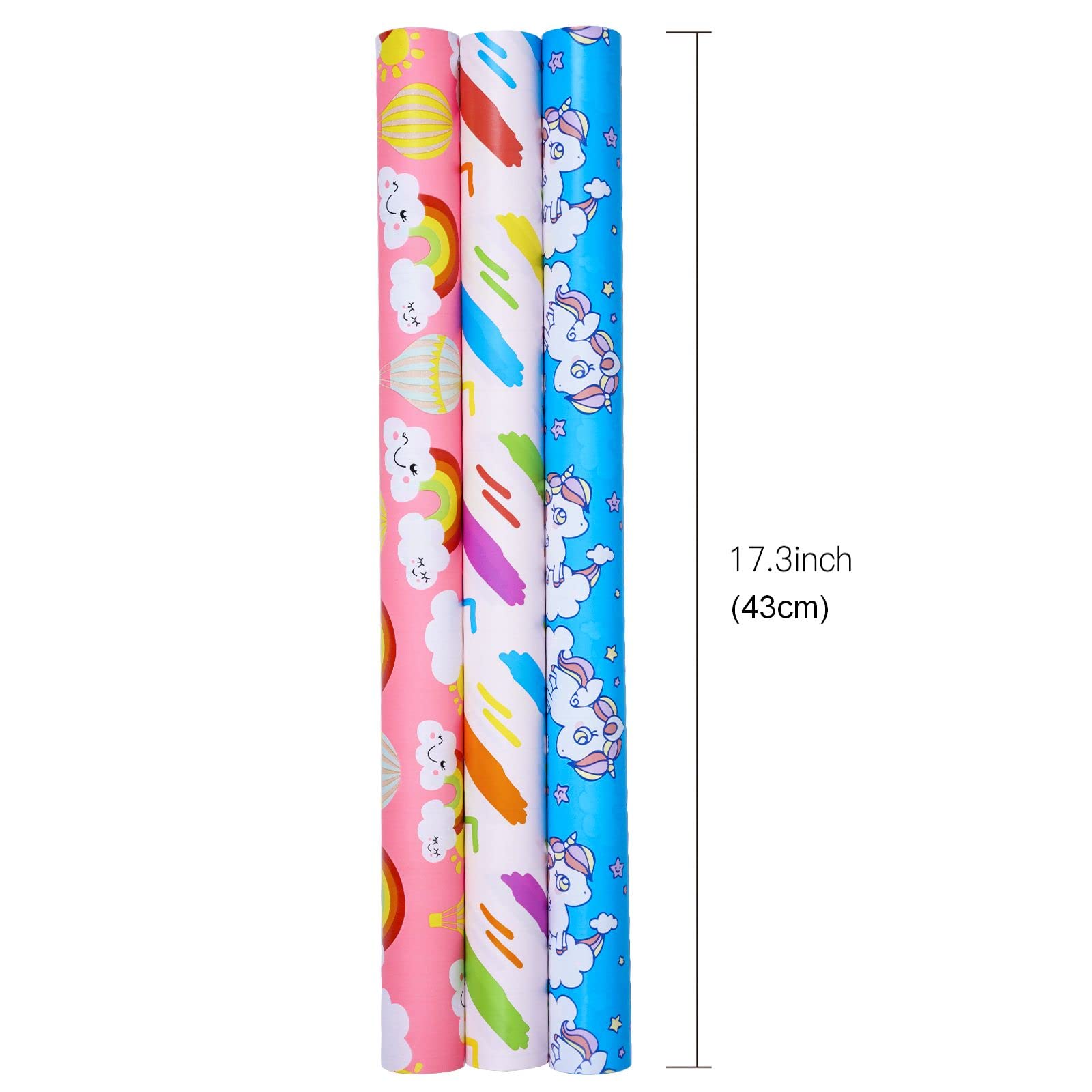 VEYLIN Rotolo Carta Regalo Compleanno – 43 Cm X 15 M, Pois Colorati, Per Ragazzi E Ragazze - 6