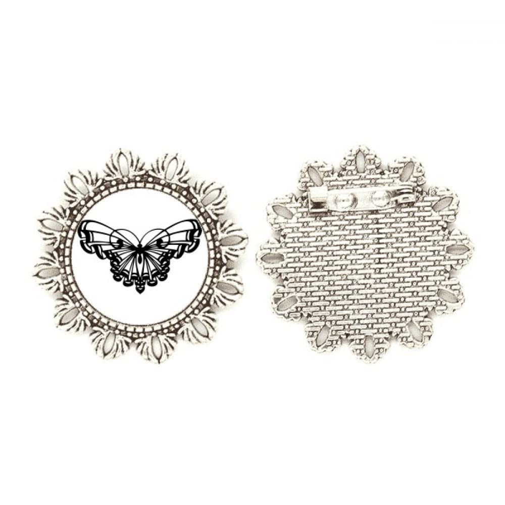 Broche de plata con flor y volados medium con ala para ropa 4