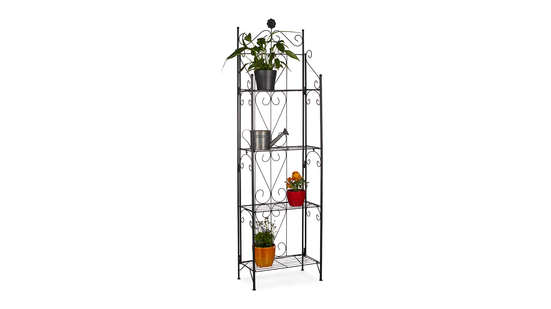 Relaxdays 10020693 Etagère à fleurs en métal 2 niveaux support plantes