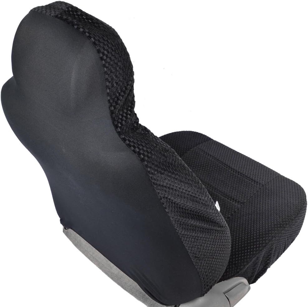 Advanced Performance Car Seat Covers - Instant Install Sideless Fronts + Full Interior Set for Auto (2pc Black Scottsdale)