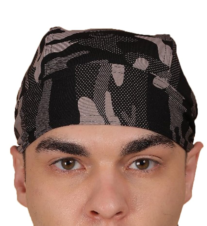 BISMAADH Unisex Spandex Patka Skull Cap Bandana/Fashionable Helmet Liner/Head Cap-Hard Hat Liner Sweat Cap - Cycling Cap - Pirate Bandana Army Print-picture-44