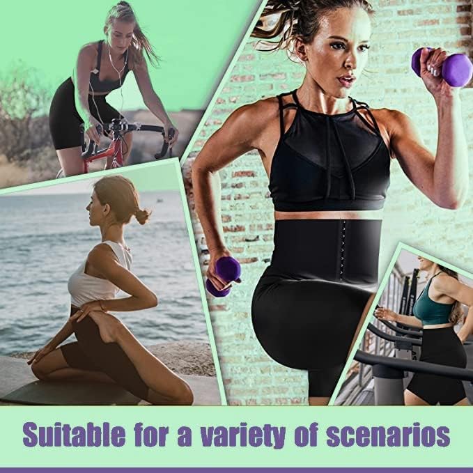 Miniatura 7 de Pantalones cortos para sudar de sauna, trajes para mujer, de cintura alta, térmicas, para entrenamiento, moldeador de muslos, control de abdomen