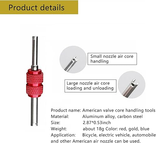 Miniatura 4 de Juego de 4 herramientas de instalación de núcleo de válvula de automóvil, accesorios de reparación de válvulas de aire acondicionado de metal