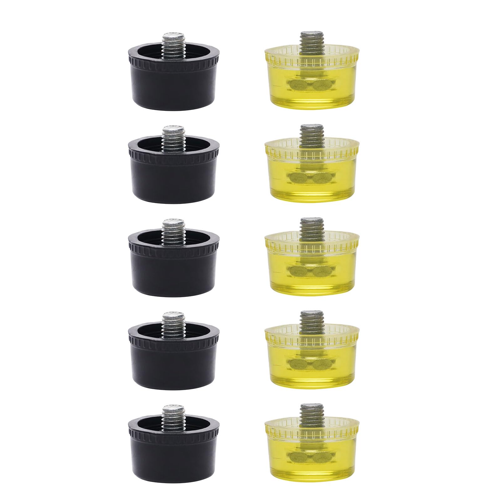 Multipurpose 25mm / 30mm / 35mm / 40mm / 45mm Rubber Hammer Heads Replacement Set for Installation Repair None Marring Heads