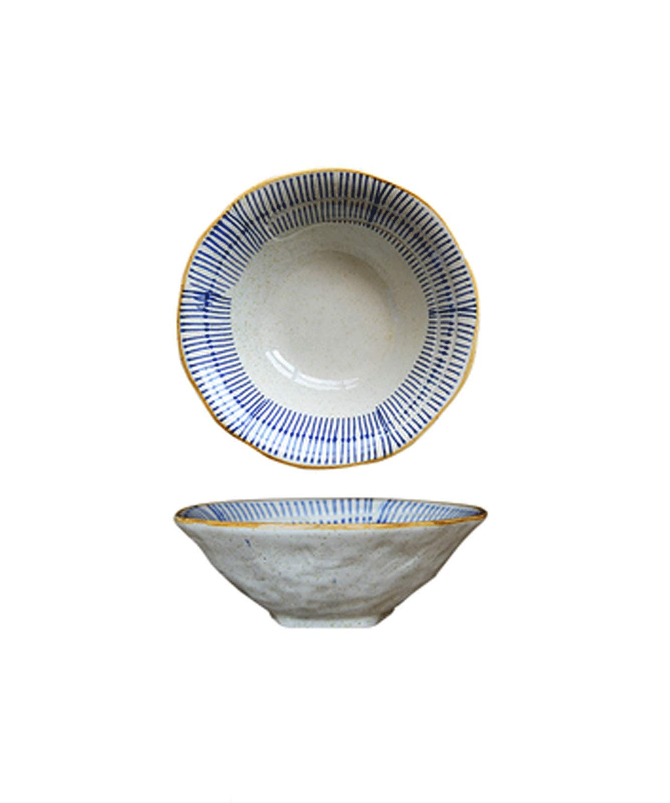 Bol de soupe bleu rétro en céramique pour vos soirées ramen