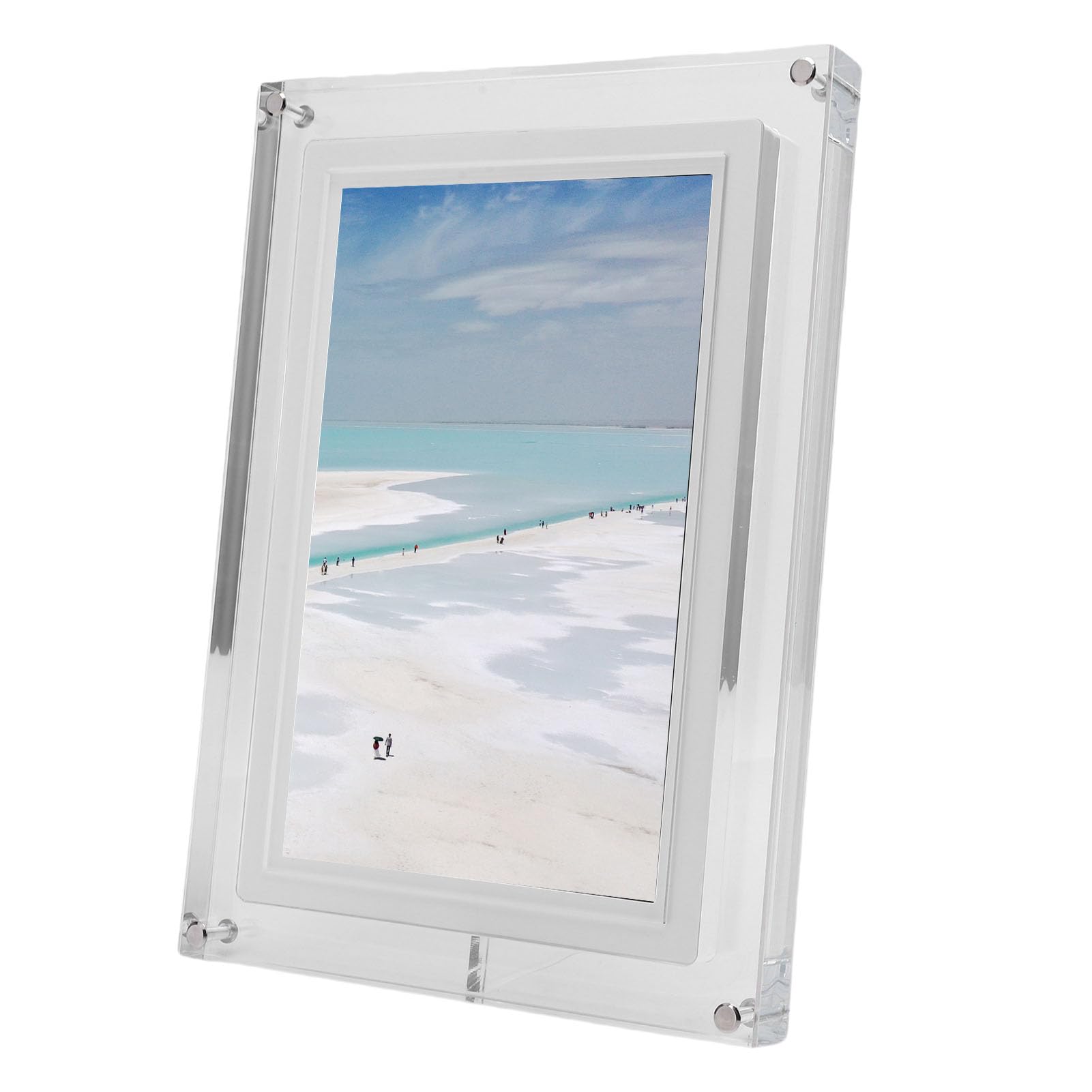 Marco de Fotos Digital de 10,1 Pulgadas WiFi, Pantalla Táctil HD de 1280 X 800 con Rotación Automática, Marco de Fotos Digital Inteligente de Acrílico con Uso Compartido Inalámbrico para