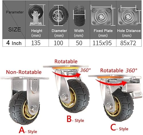 工業用スイベルキャスター、家具ホイール、トロリー用100mm